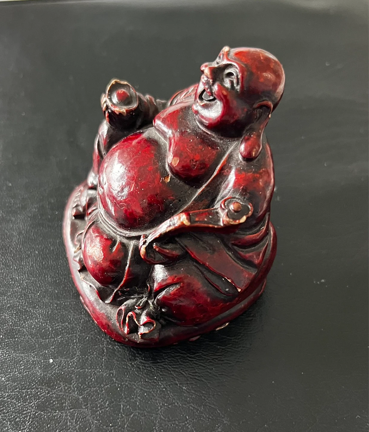 Vintage Red Laughing Buddha Figurine - photo 5