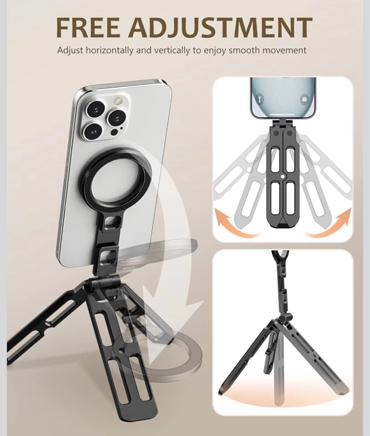 Phone Tripod Stand with Magnetic Mount and Cold Shoe - photo 2