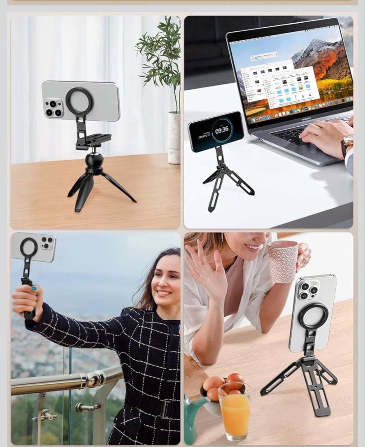 Phone Tripod Stand with Magnetic Mount and Cold Shoe - photo 3
