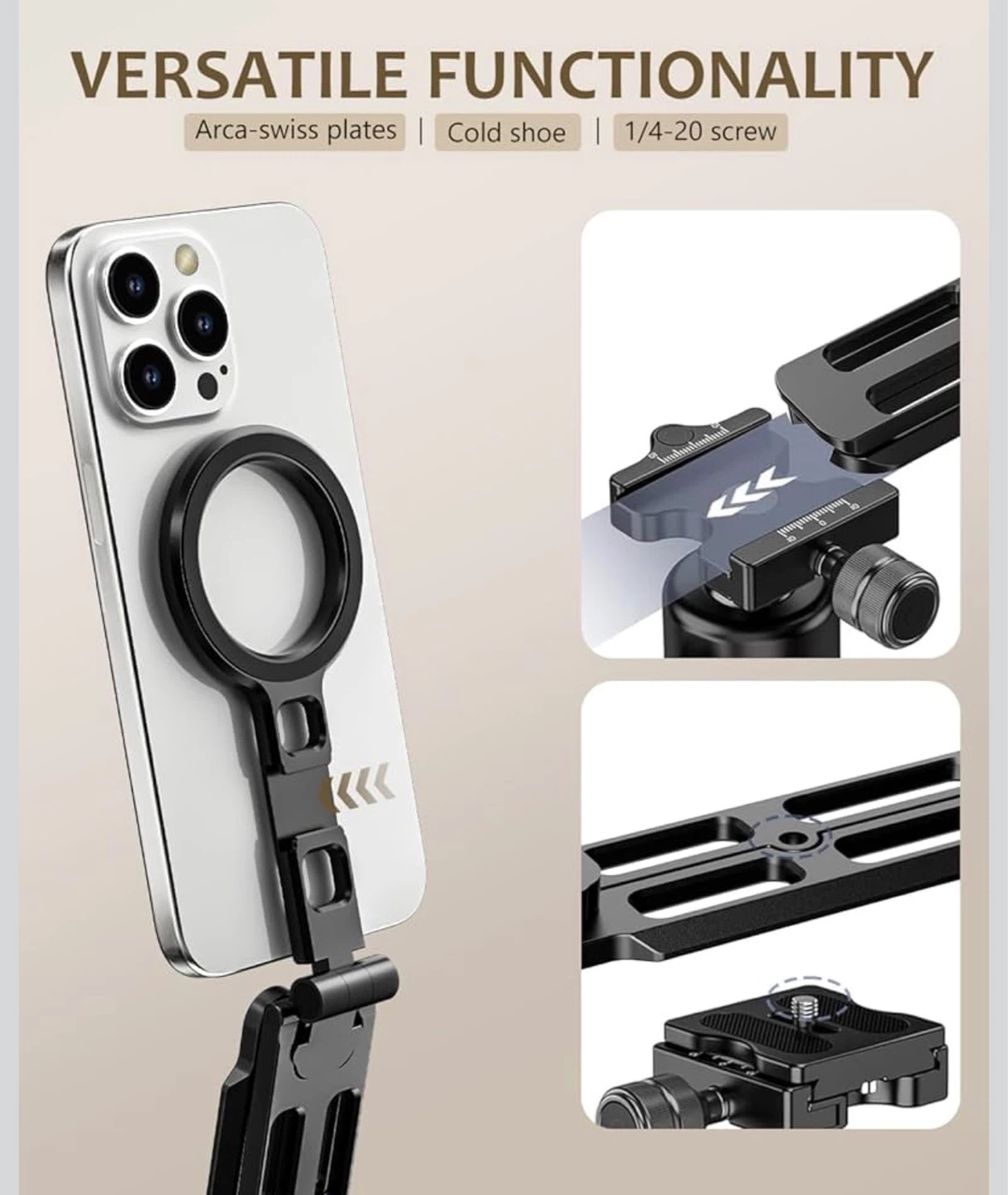 Phone Tripod Stand with Magnetic Mount and Cold Shoe - photo 5