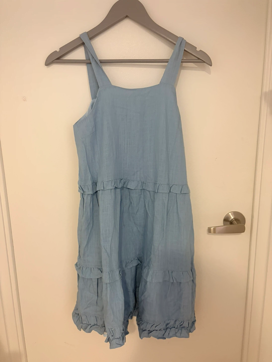 Dex Women's Tiered Ruffle Sundress - Blue & beige