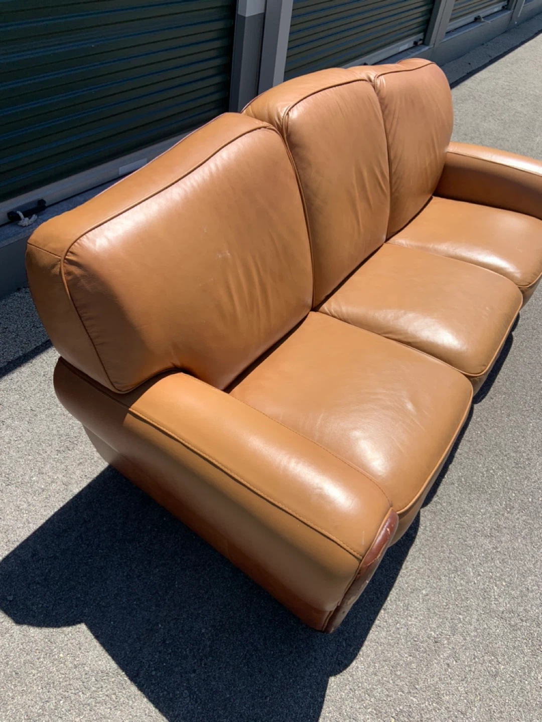 Brown Leather 3-Seater Sofa - photo 2