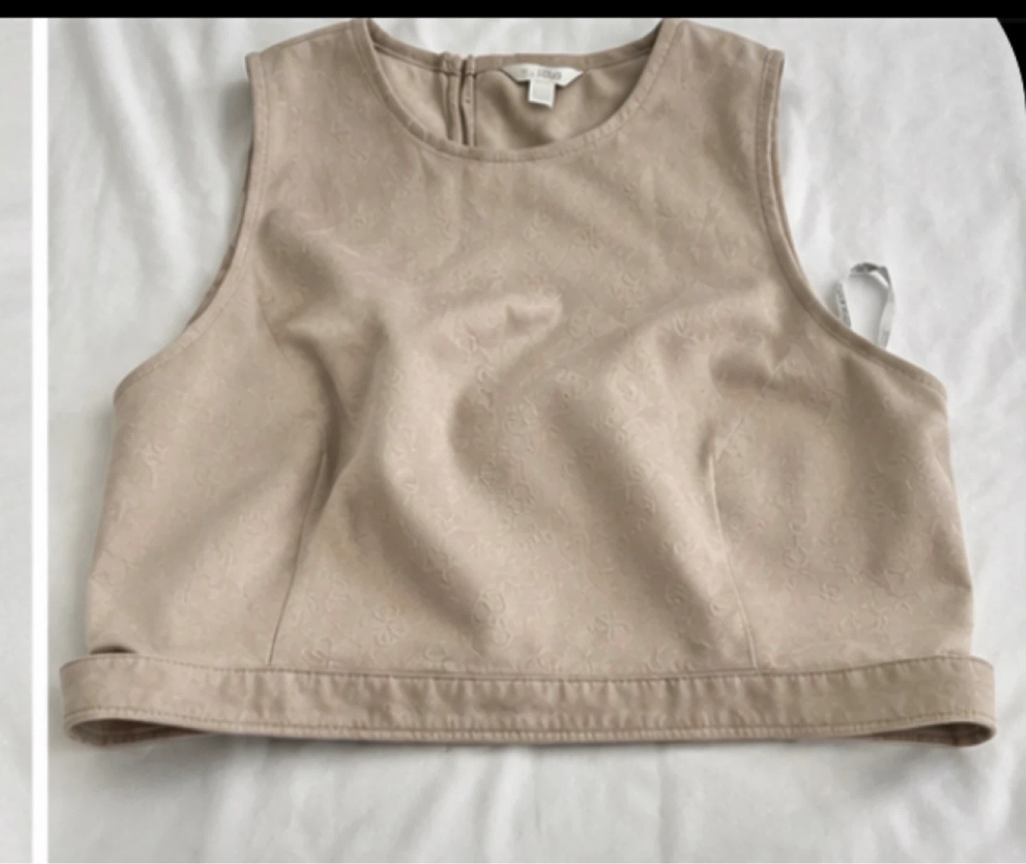 Beige Sleeveless Crop Top
