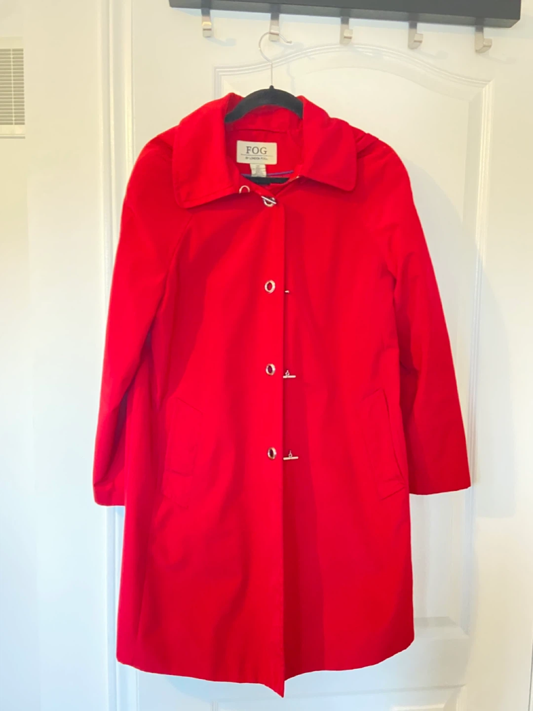 London Fog Red Raincoat Size Medium