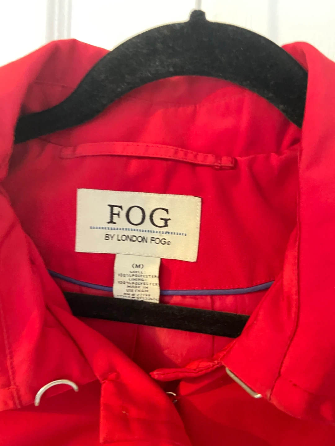 London Fog Red Raincoat Size Medium - photo 2