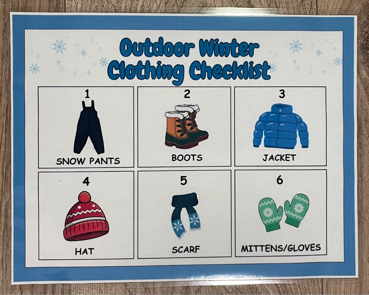 Outdoor Winter Clothing Checklist