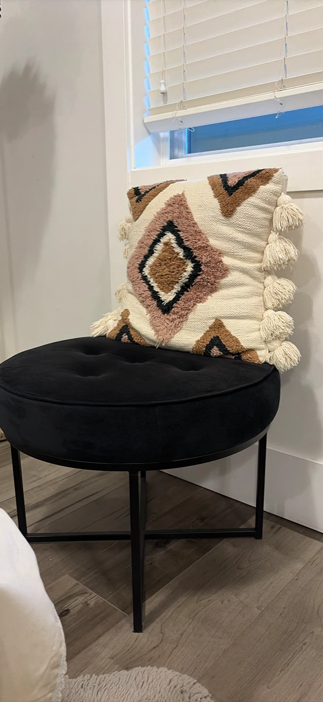 Black Tufted Ottoman