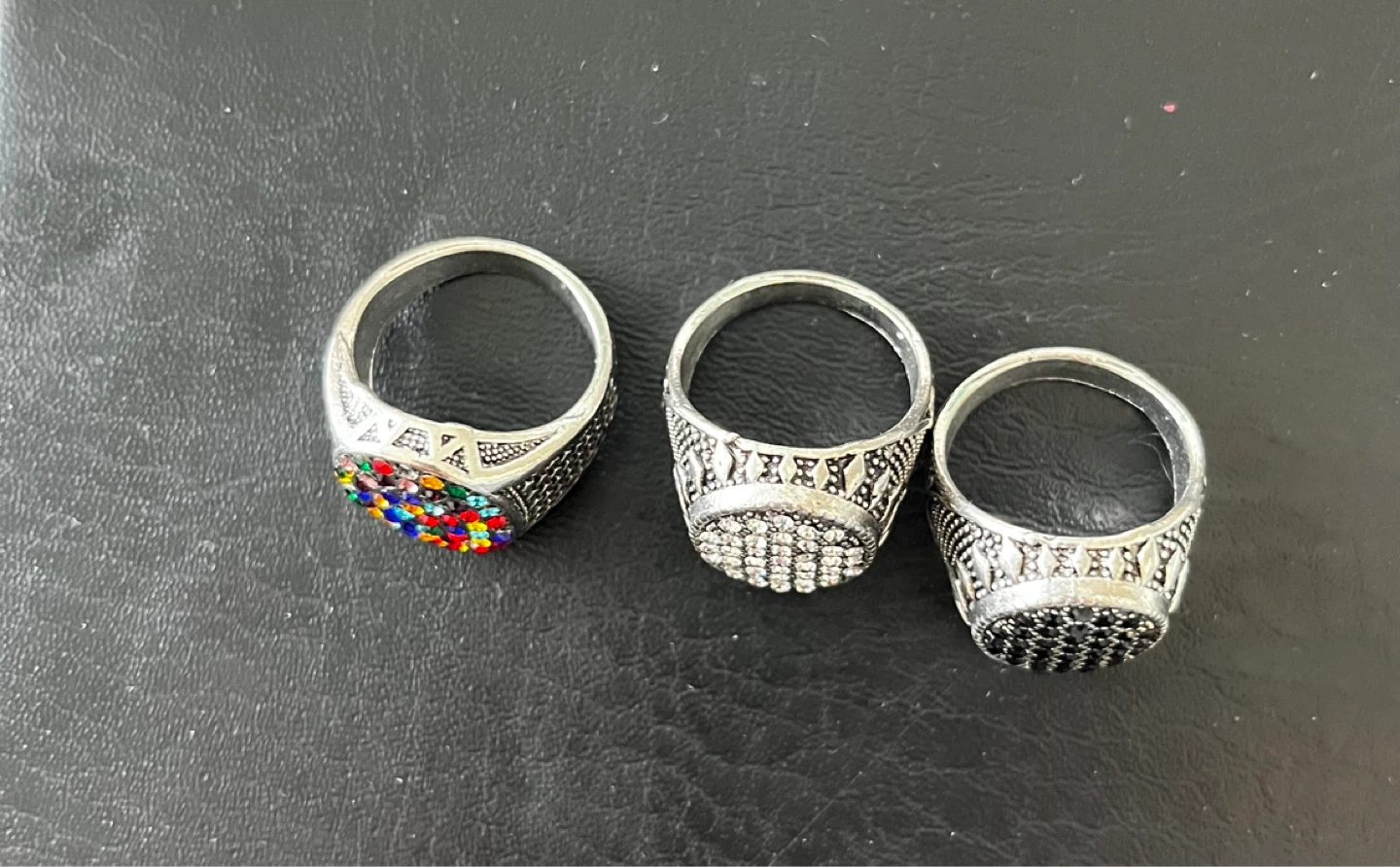 Vintage type Turkish Set of 3 Men's Statement Rings - photo 2