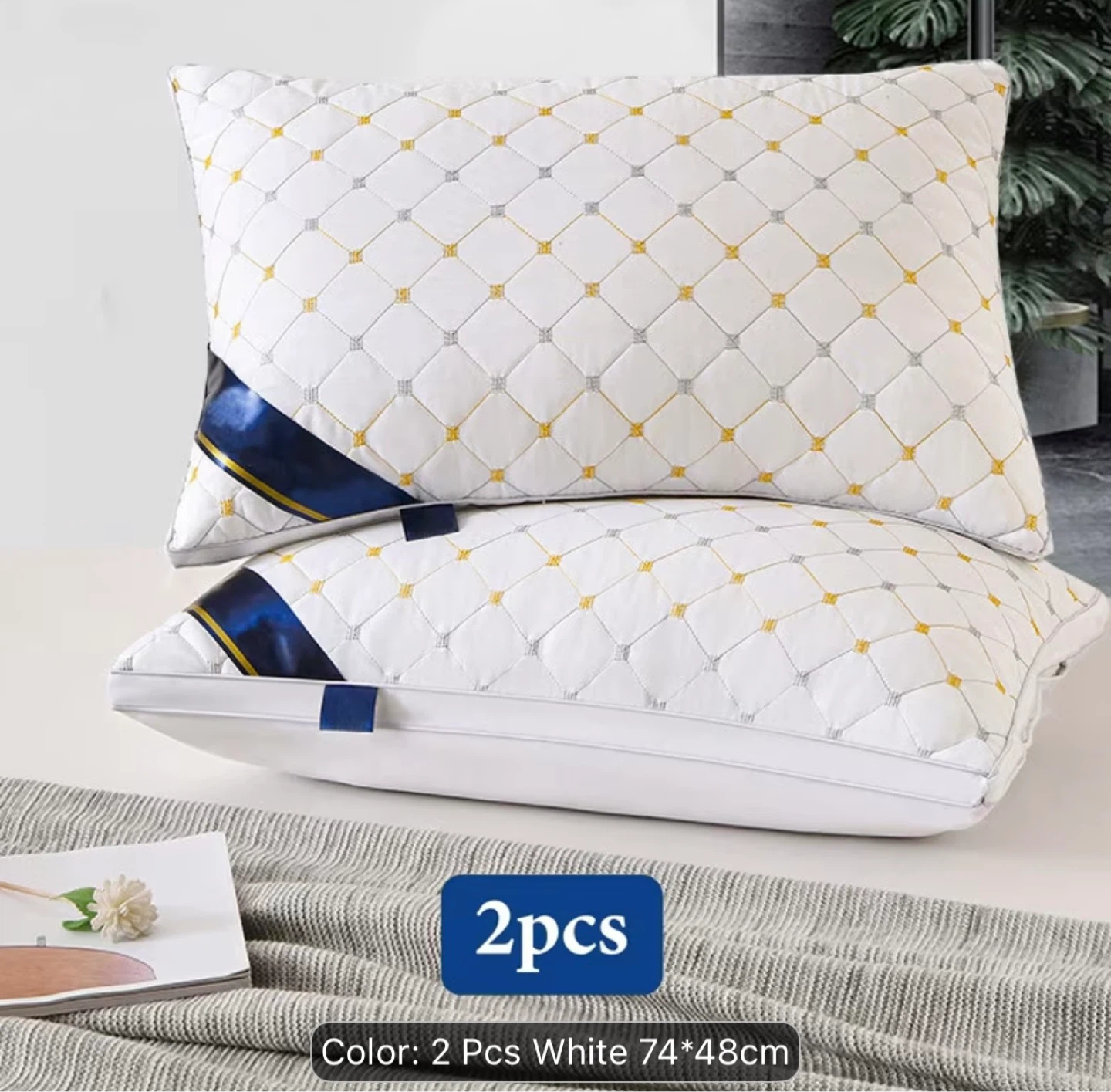2 Pcs Pillow Set - Light Grey 74*48cm - photo 2