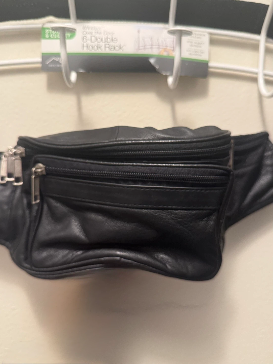 Black Leather Fanny Pack