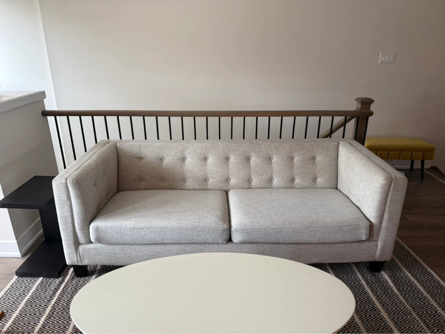 Beautiful Light Grey Linen Couch – Like New! - photo 3
