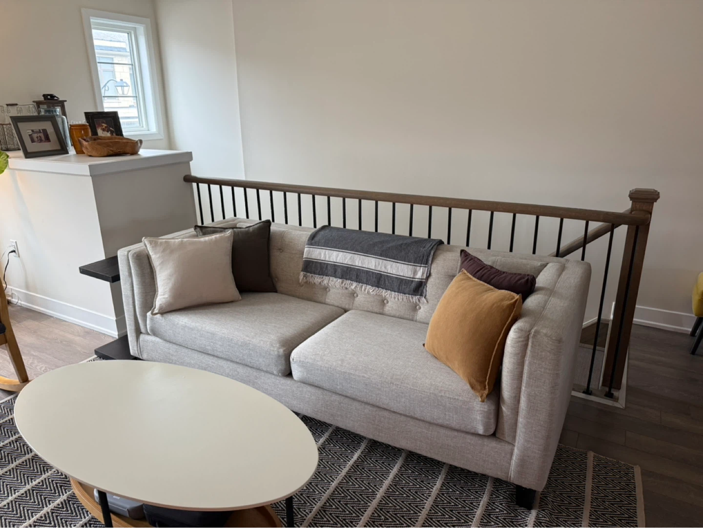 Beautiful Light Grey Linen Couch – Like New!