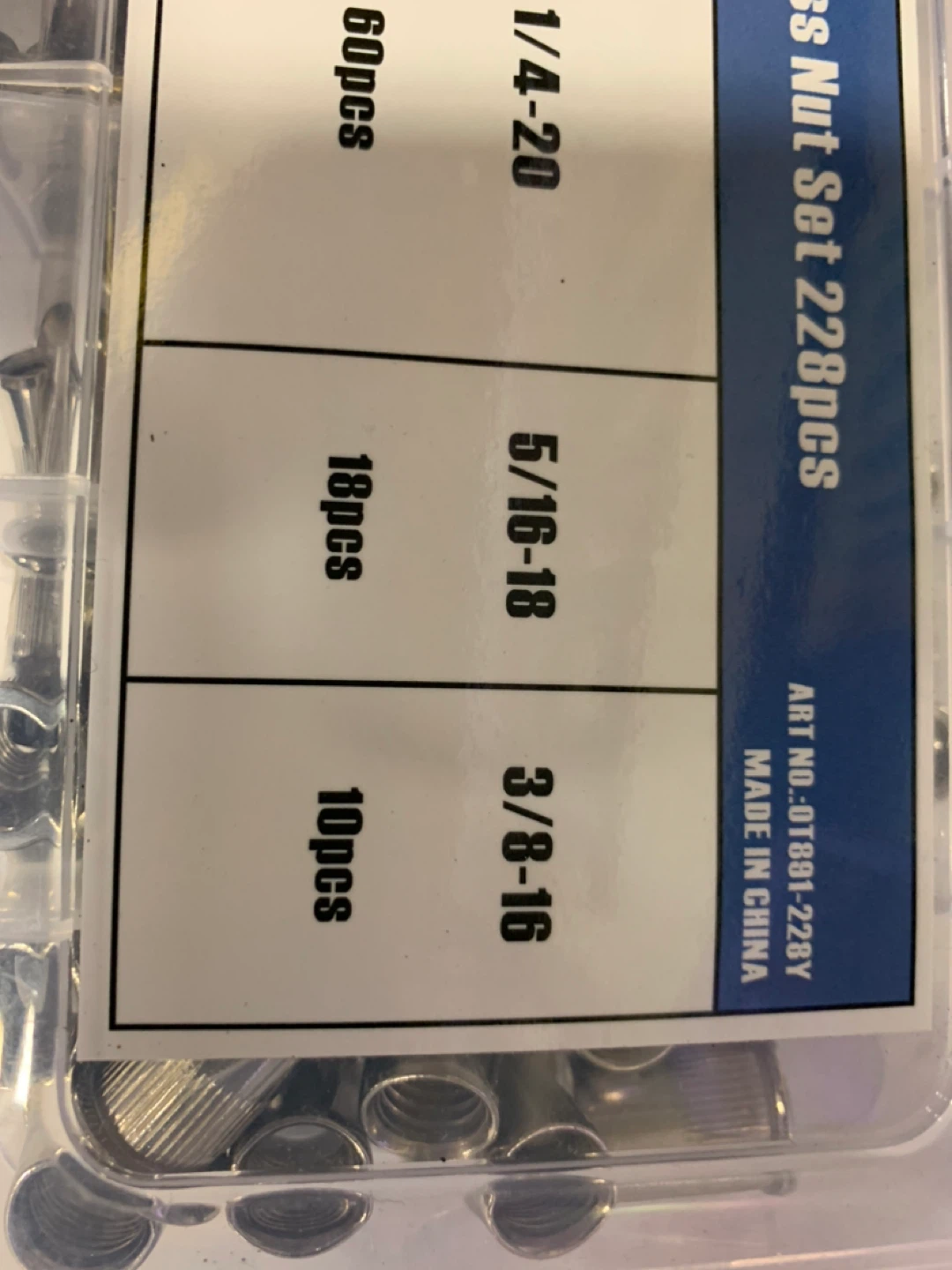 Stainless Nut Set Imperial 228pcs - photo 3