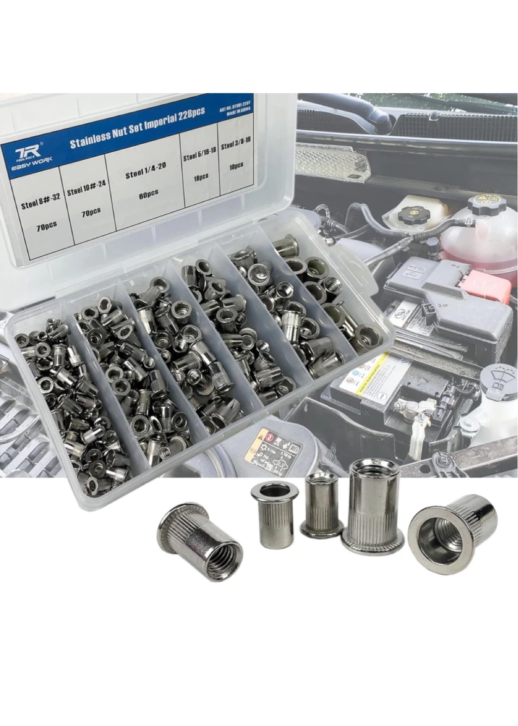 Stainless Nut Set Imperial 228pcs - photo 2