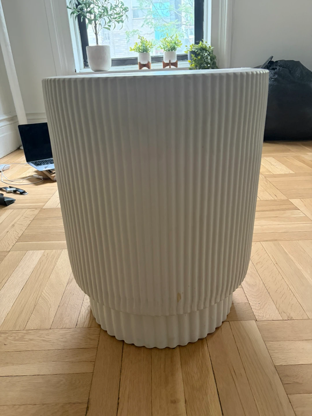 West Elm Fluted Ceramic Side Table - photo 3
