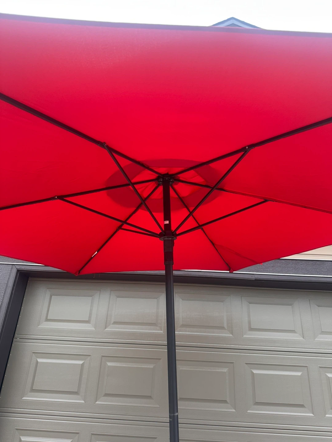 Red Patio Umbrella with Base - photo 2