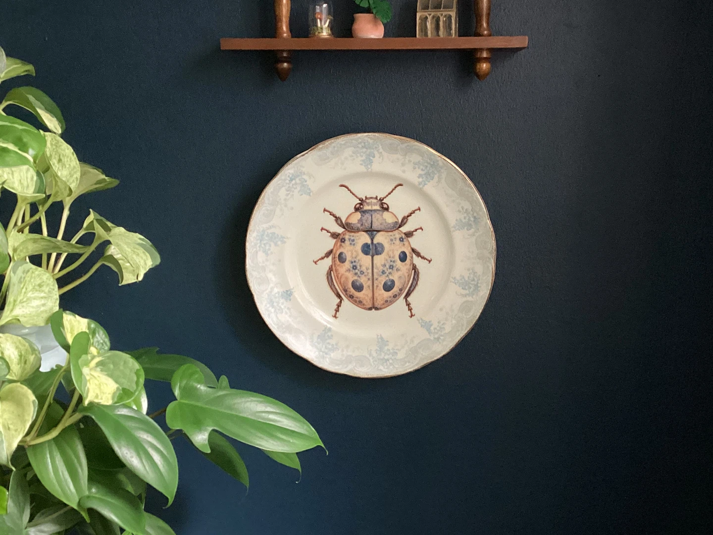 Handmade Decorative Plate with Beetle