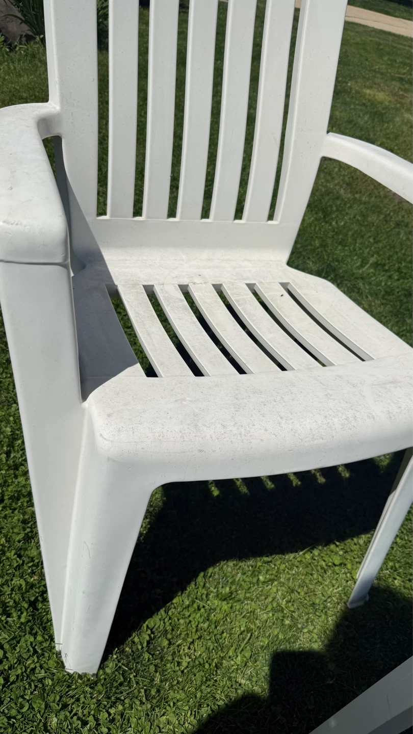 White Outdoor Chair and Table Set - photo 5