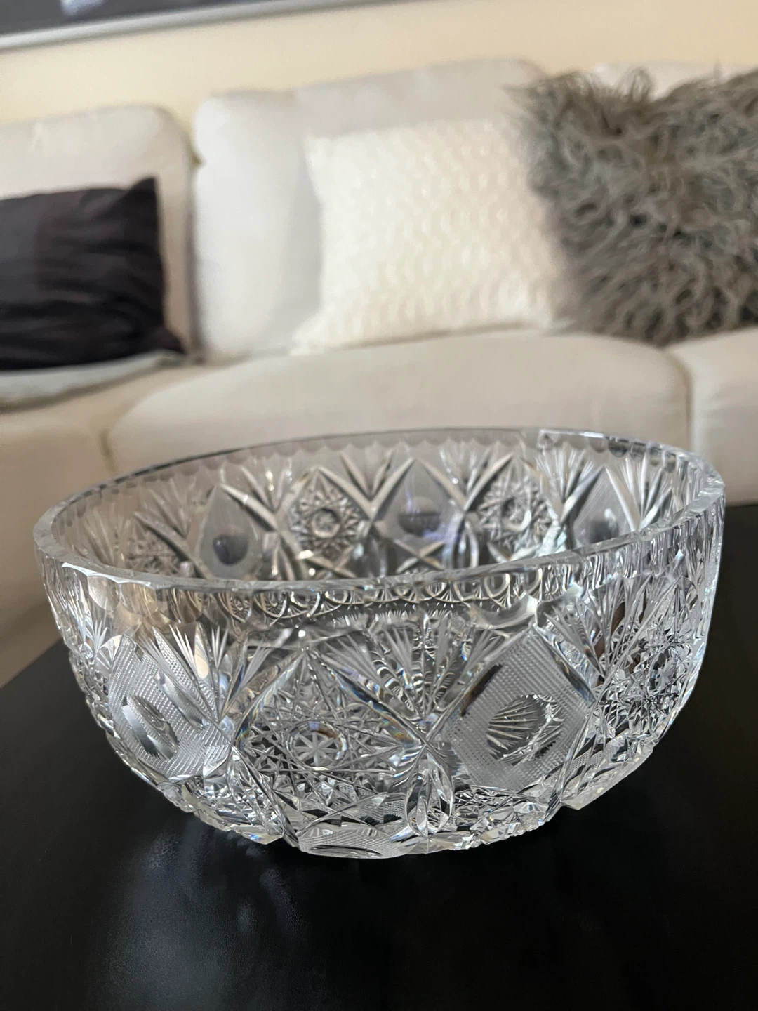 Crystal Cut Glass Serving Bowl - photo 2