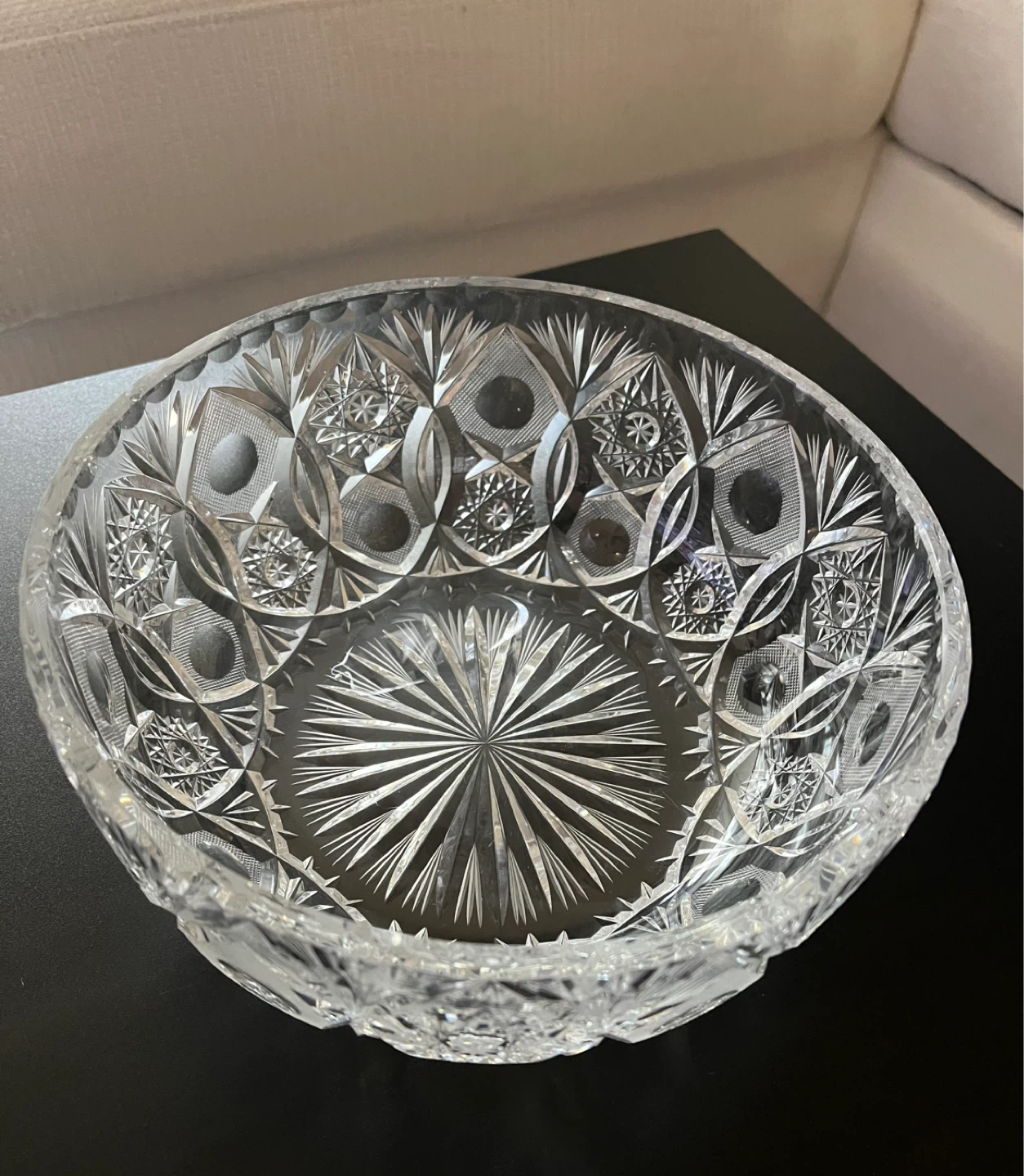 Crystal Cut Glass Serving Bowl - photo 5