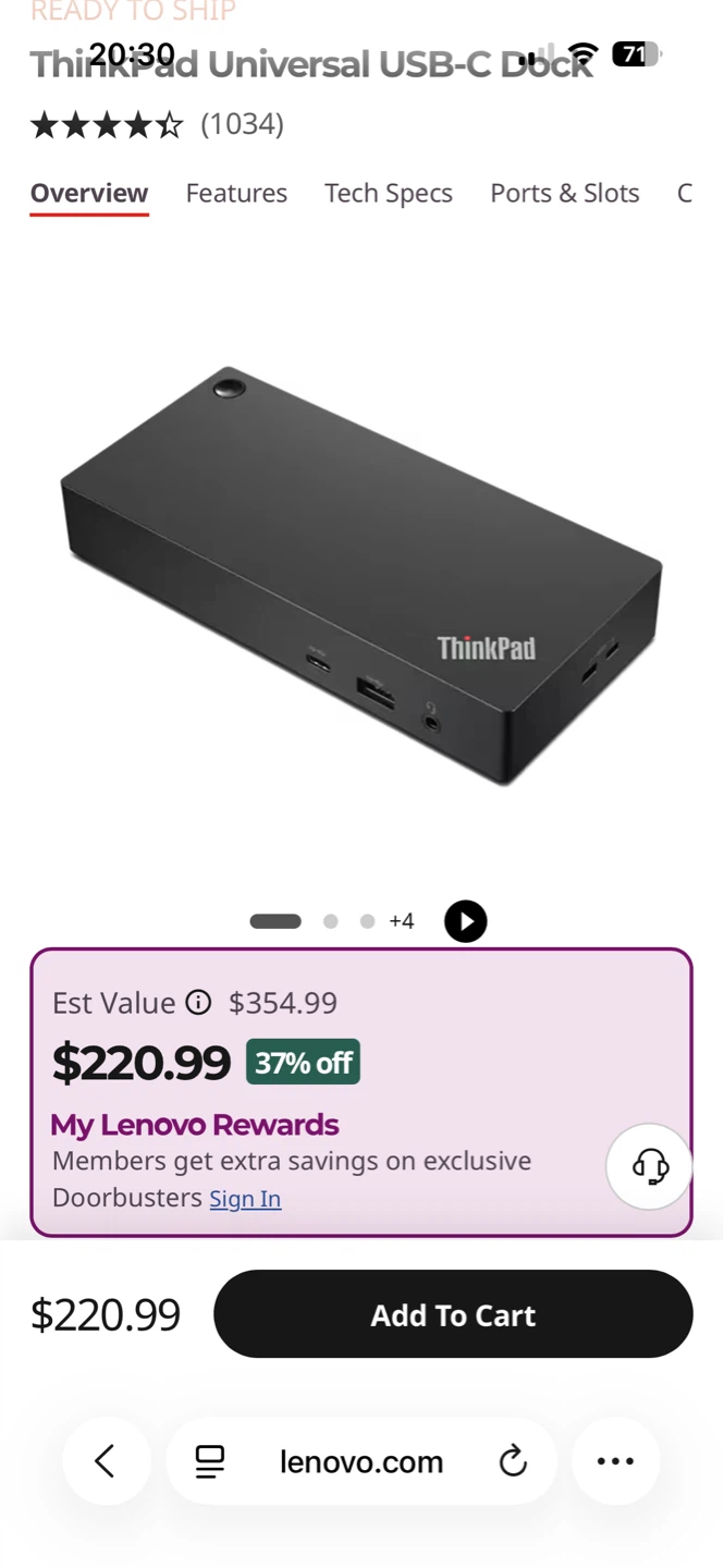 Brand new Lenovo USB C docking station