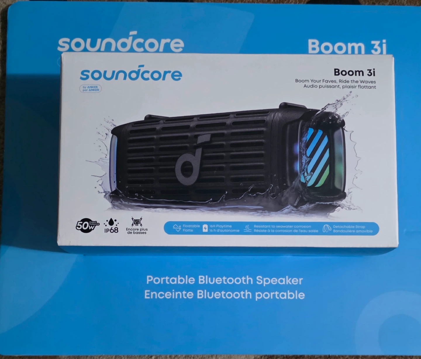 Soundcore Boom 3i Portable Bluetooth Speaker - Blue