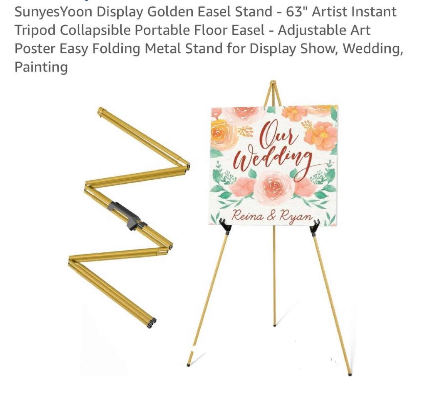 New Portable Folding Easel Gold
