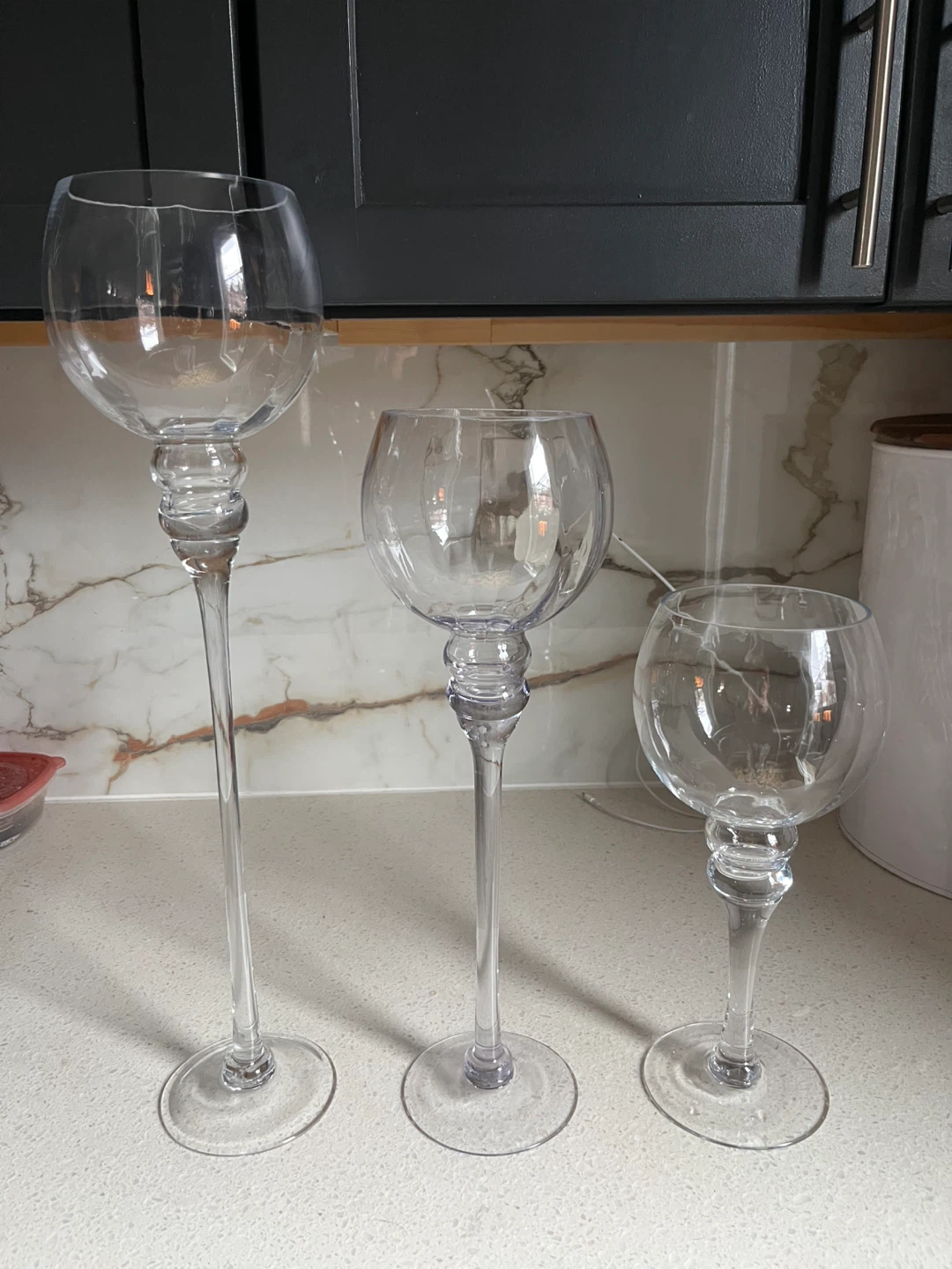Glass candle holders/vases