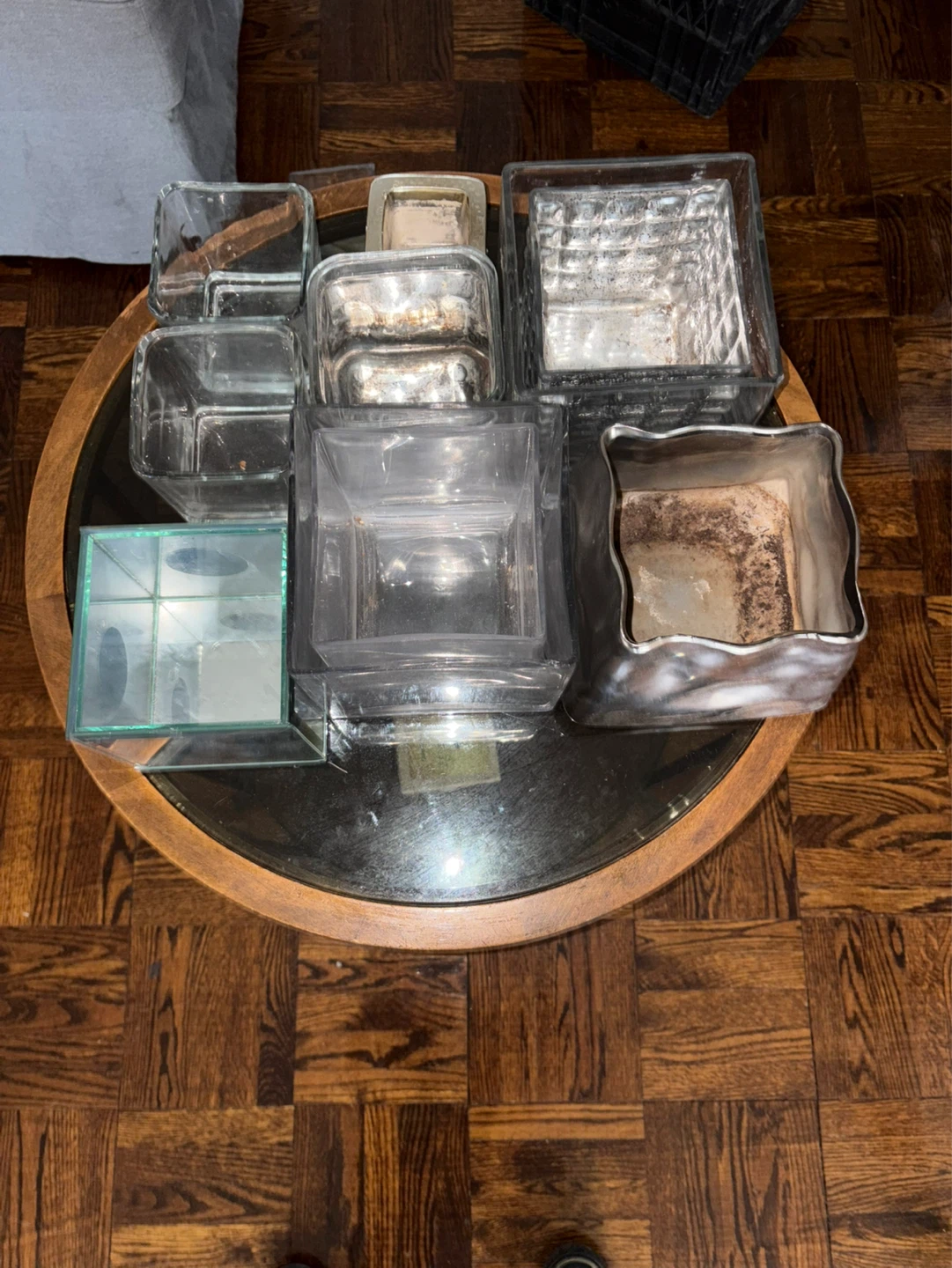 Assorted Glass and Metal Square Planters and Vases - photo 4