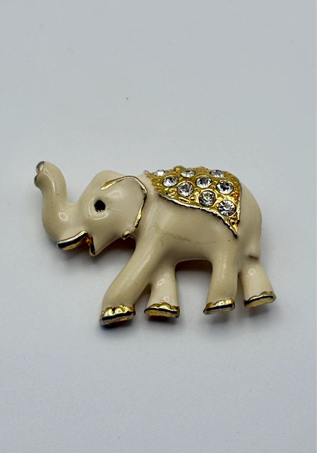 Elephant Pin Brooch with Rhinestones - photo 2