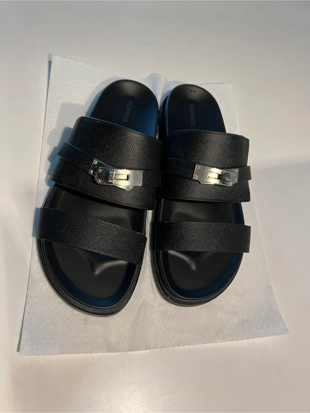 Hermès Black Jackson Sandals