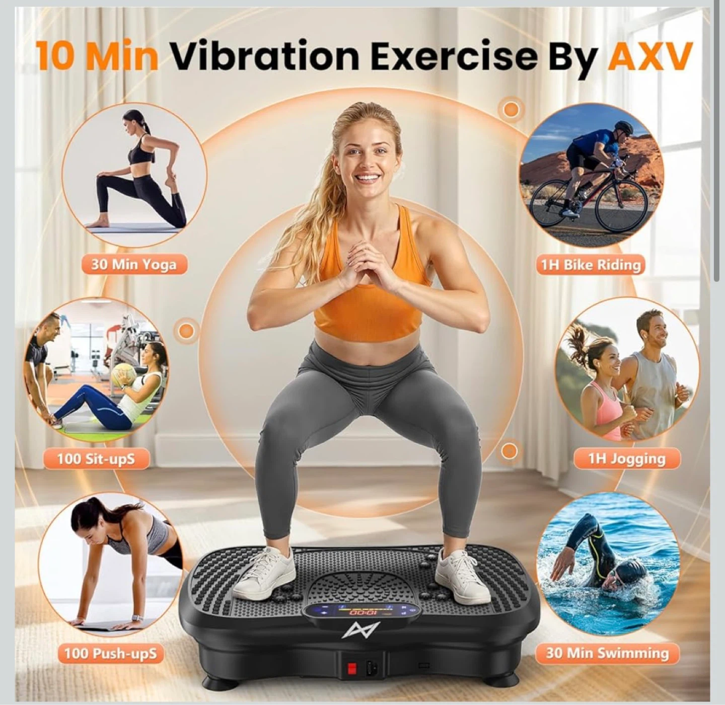 AXV Vibration Plate Exercise Machine with Resistance Bands - photo 2