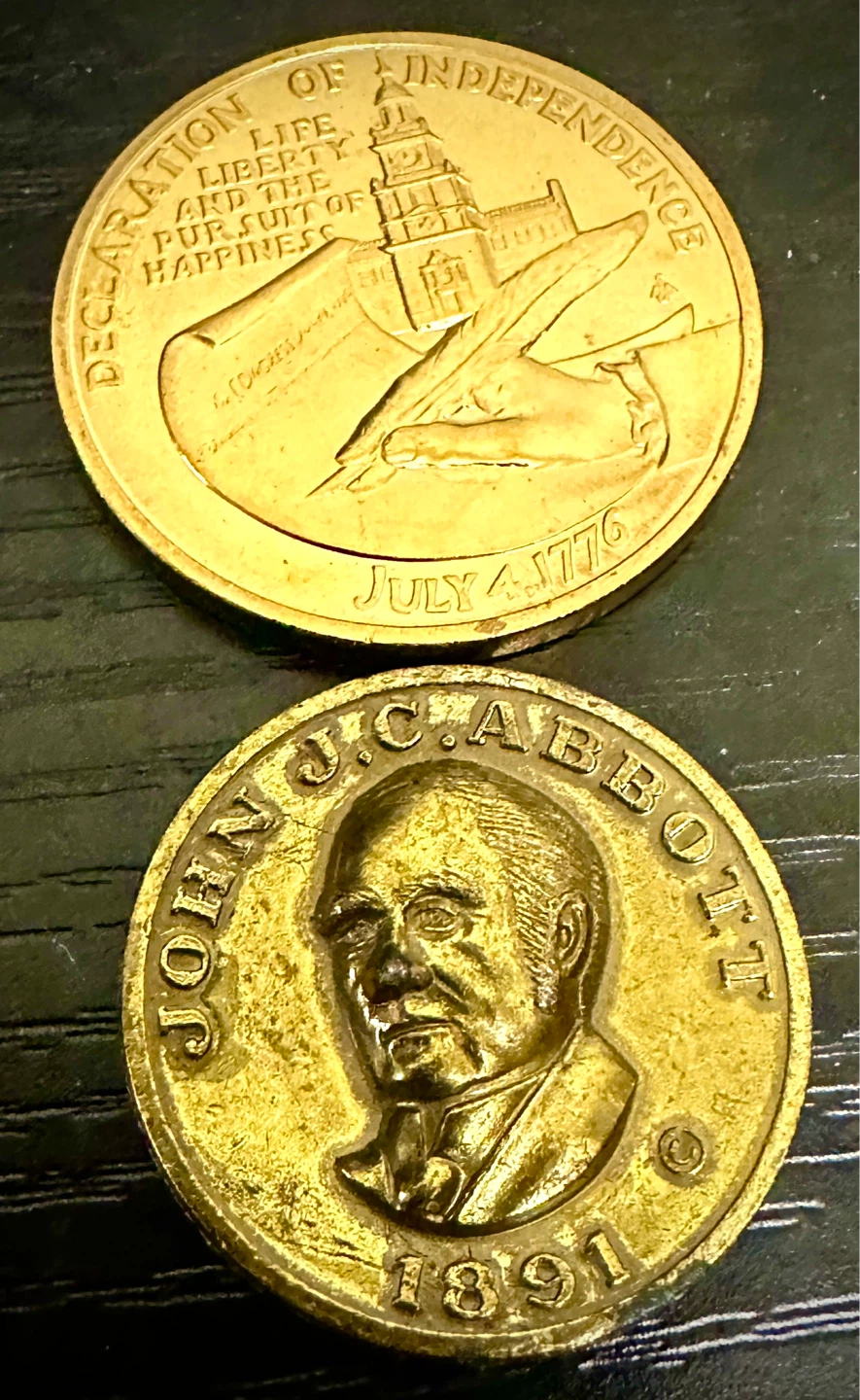 Declaration of Independence & John J. Abbott Medallion Set