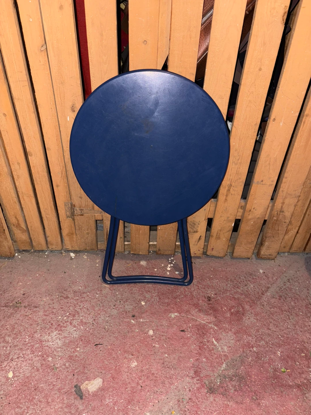 Blue Round Folding Bistro Table - photo 3