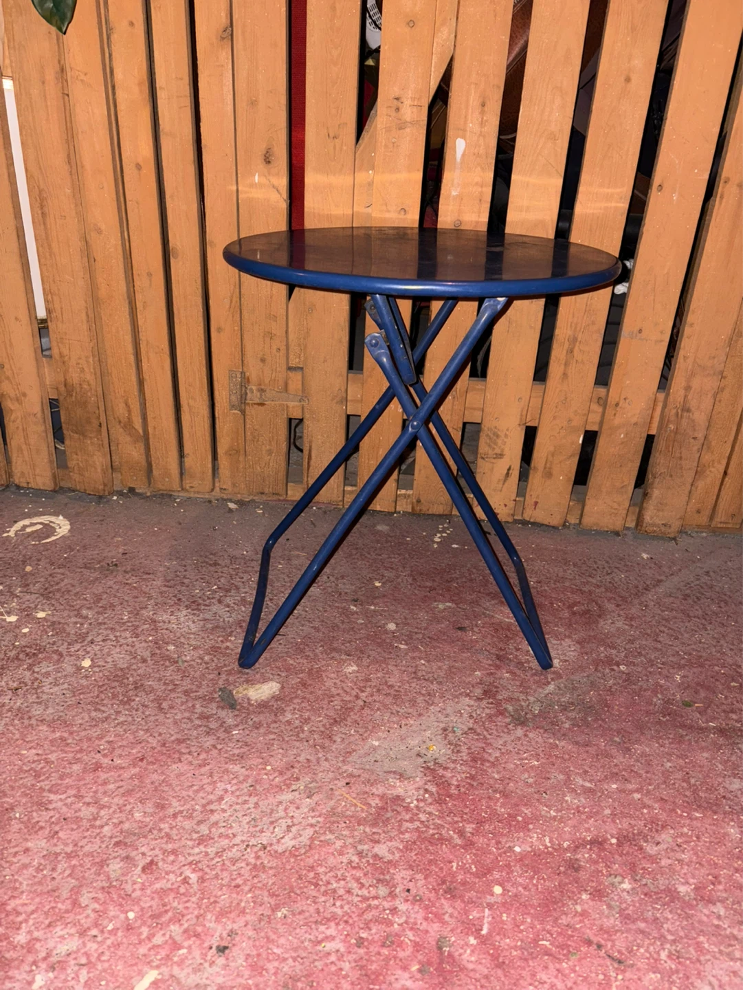 Blue Round Folding Bistro Table - photo 5