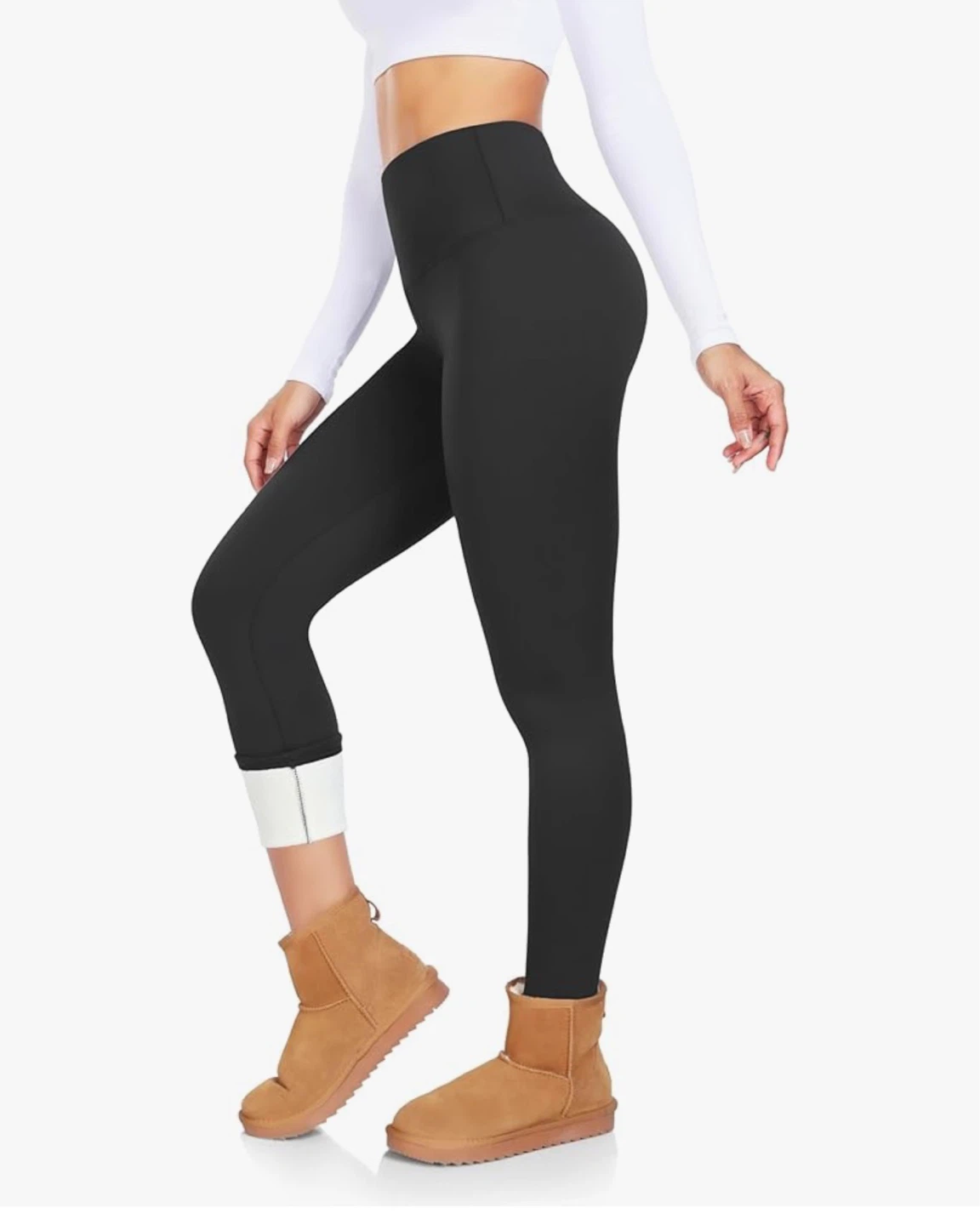 Women's Fleece Lined Leggings, colors-grey,brown,black available - photo 3