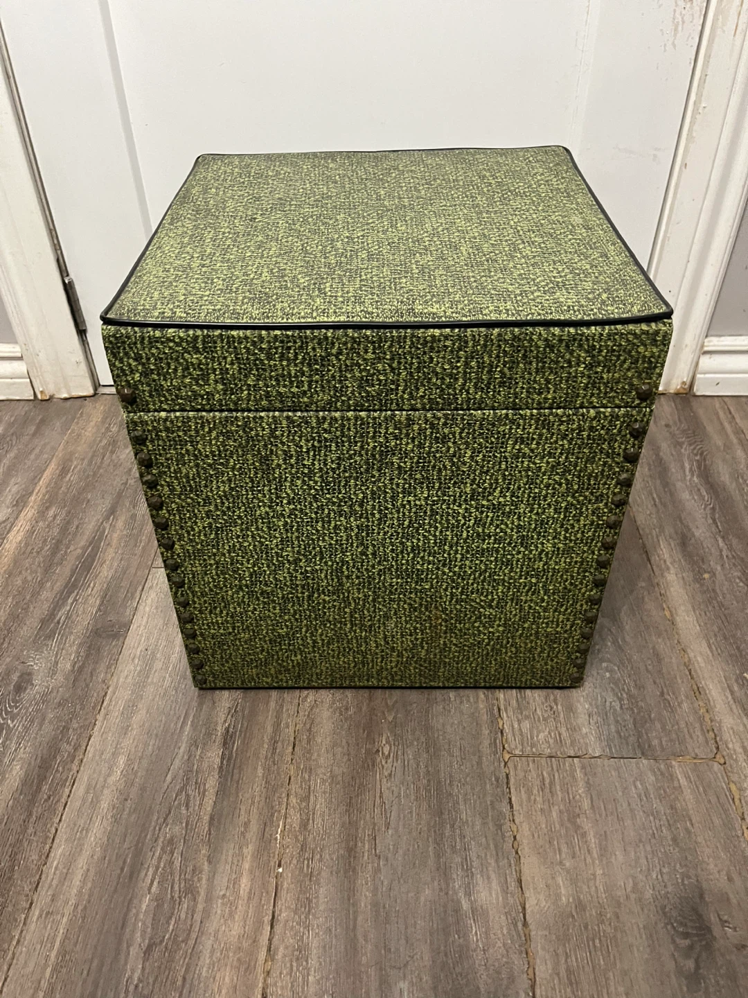 Vintage leather storage cube