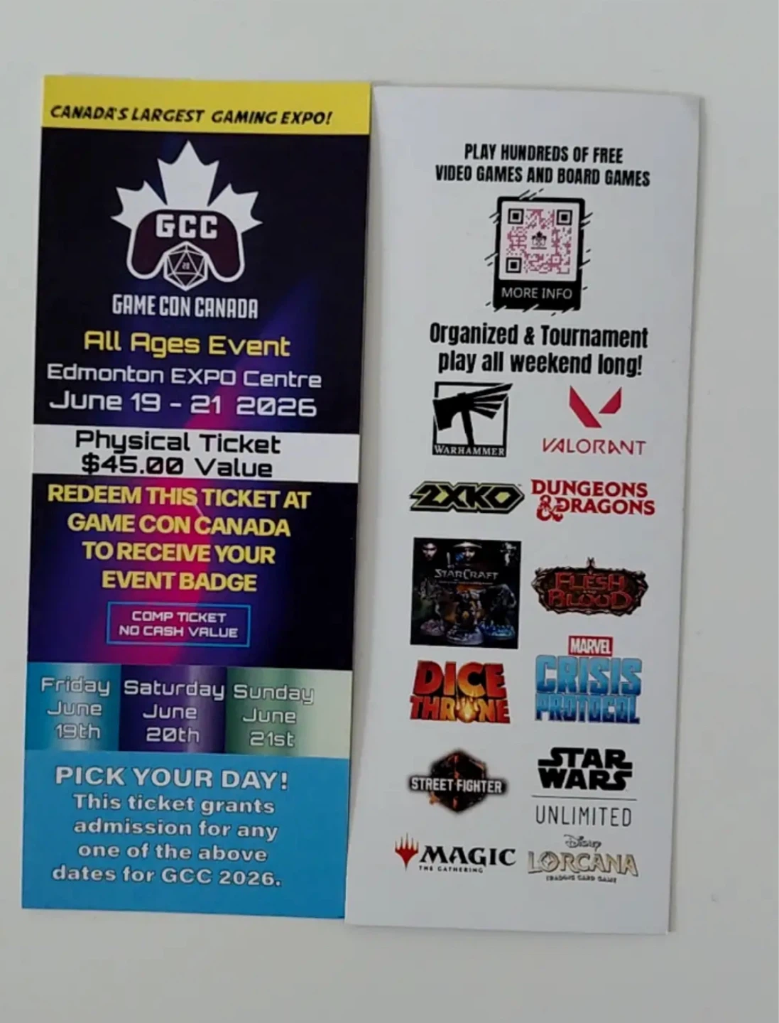 Game Con Canada Ticket