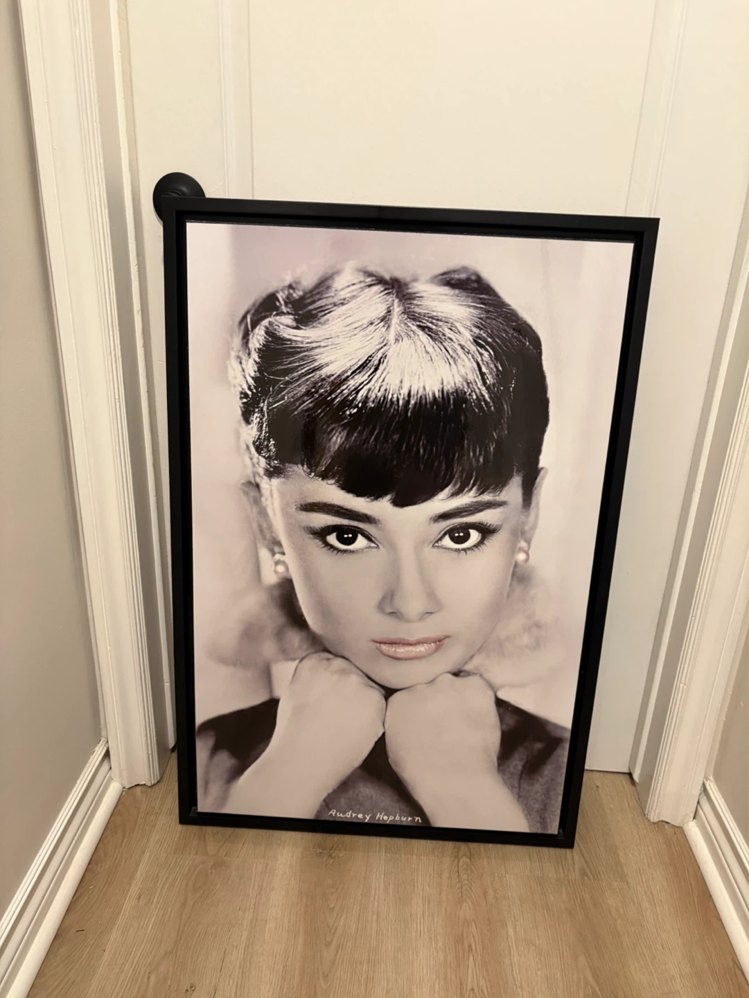 Framed Audrey Hepburn Black and White Portrait