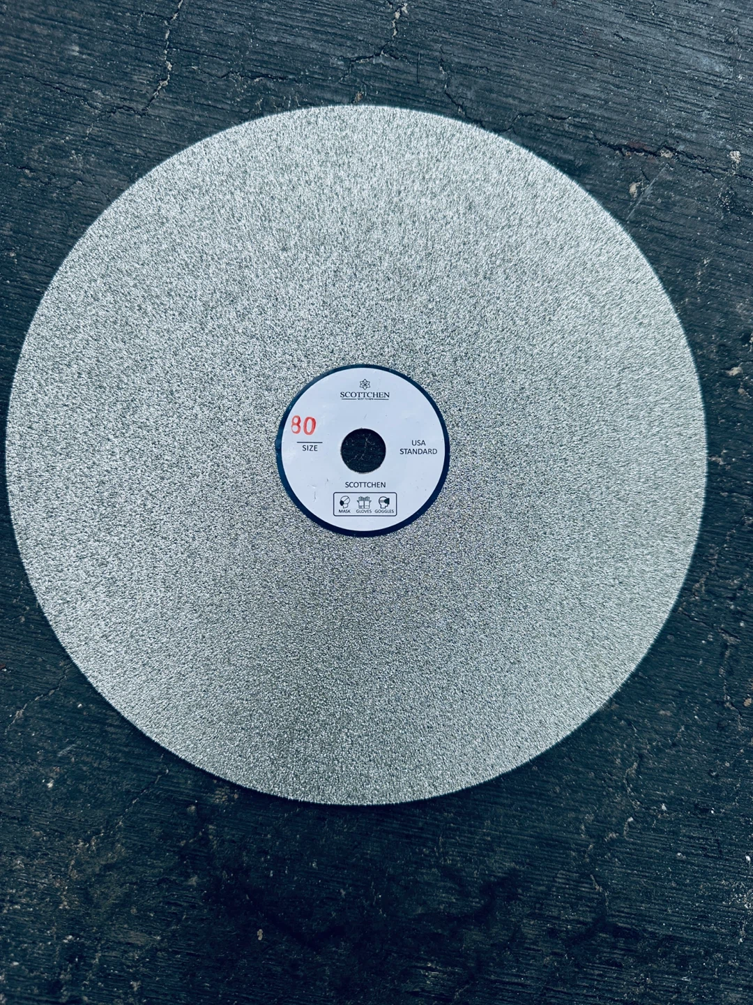 SCOTTCHEN Diamond Flat Lap Wheel 8" x 1/2" Arbor - 80 Grit - photo 4