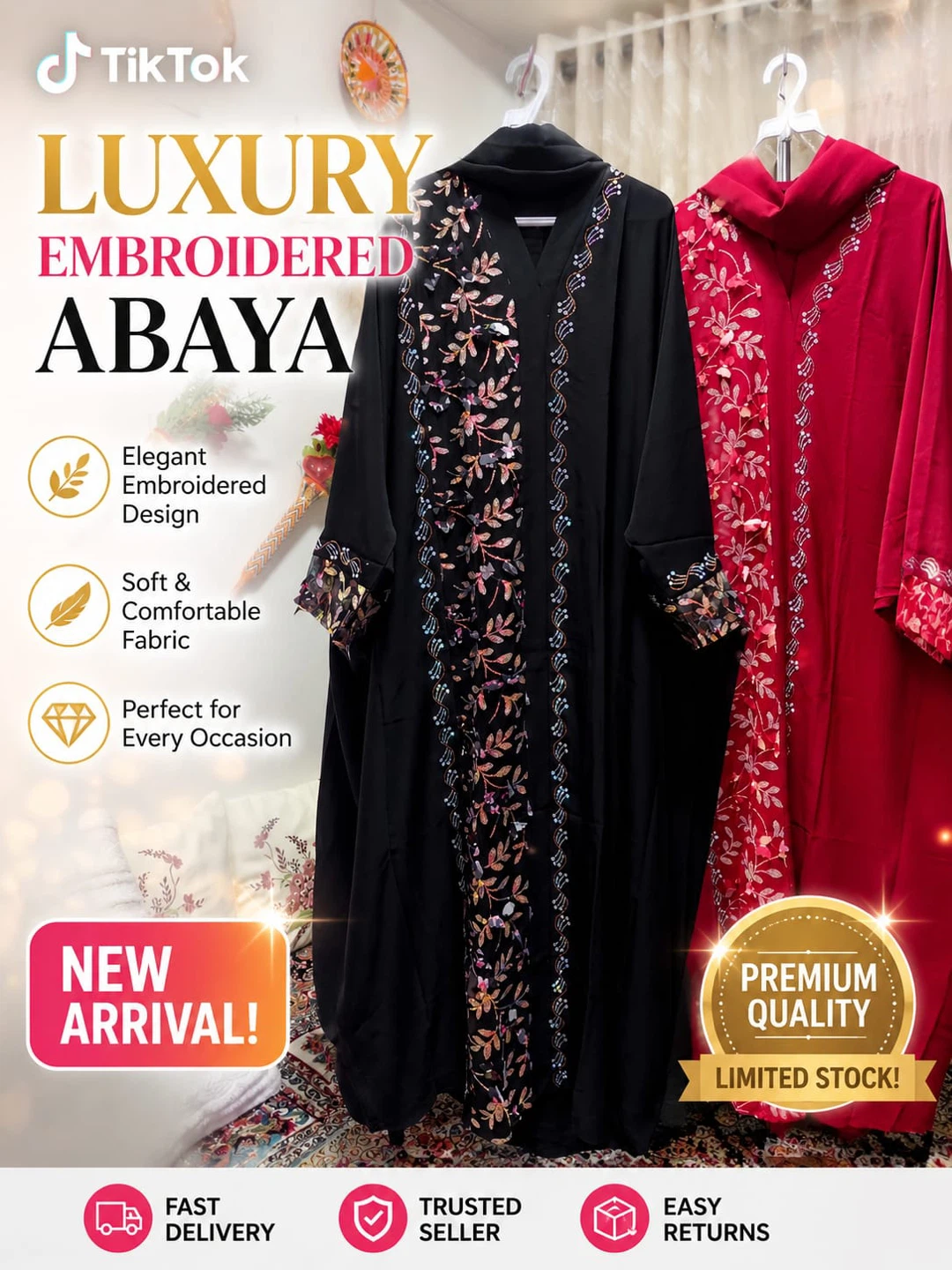 Luxury Embroidered Abaya - photo 5