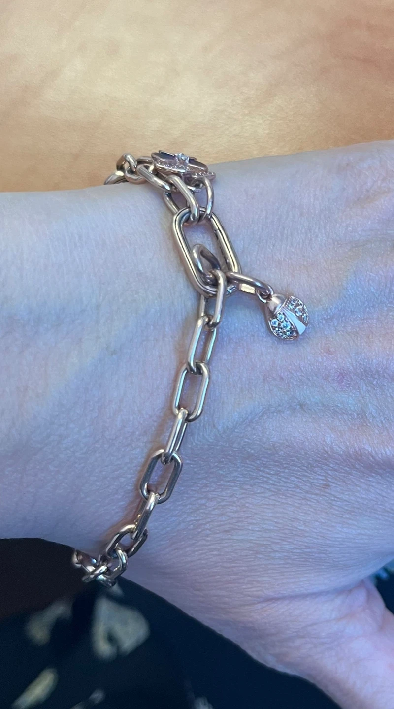 Rose Gold Bracelet with Ladybug Charm