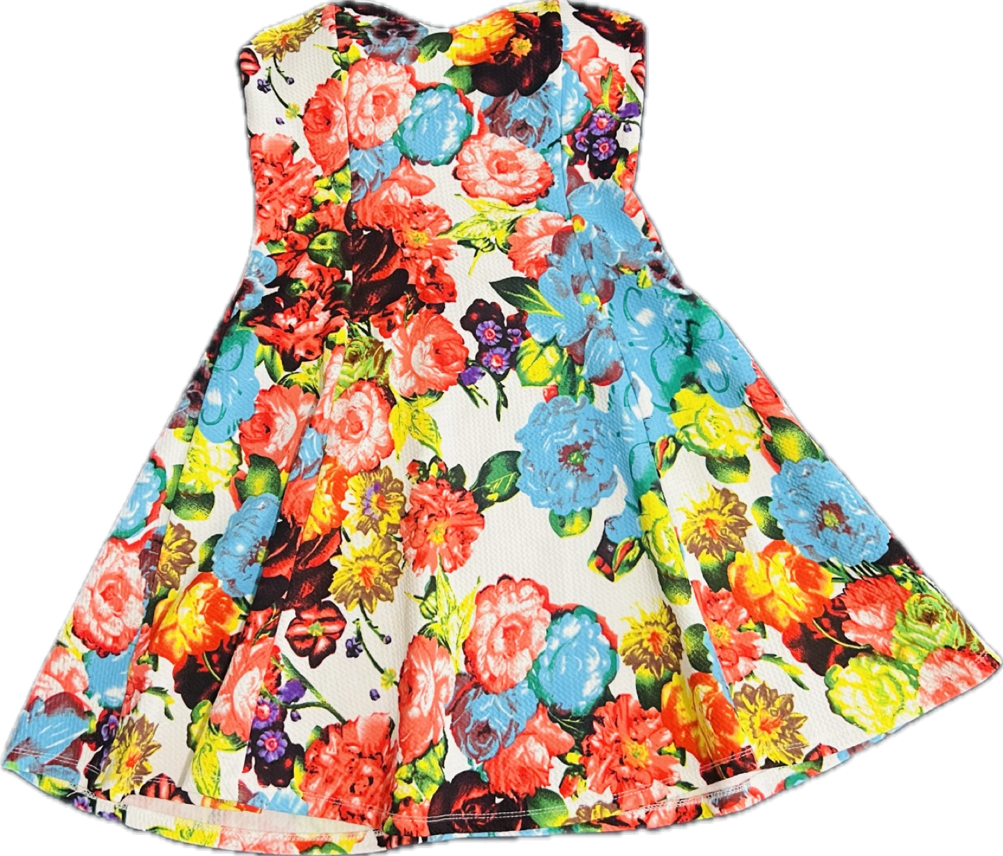 Strapless Floral Dress