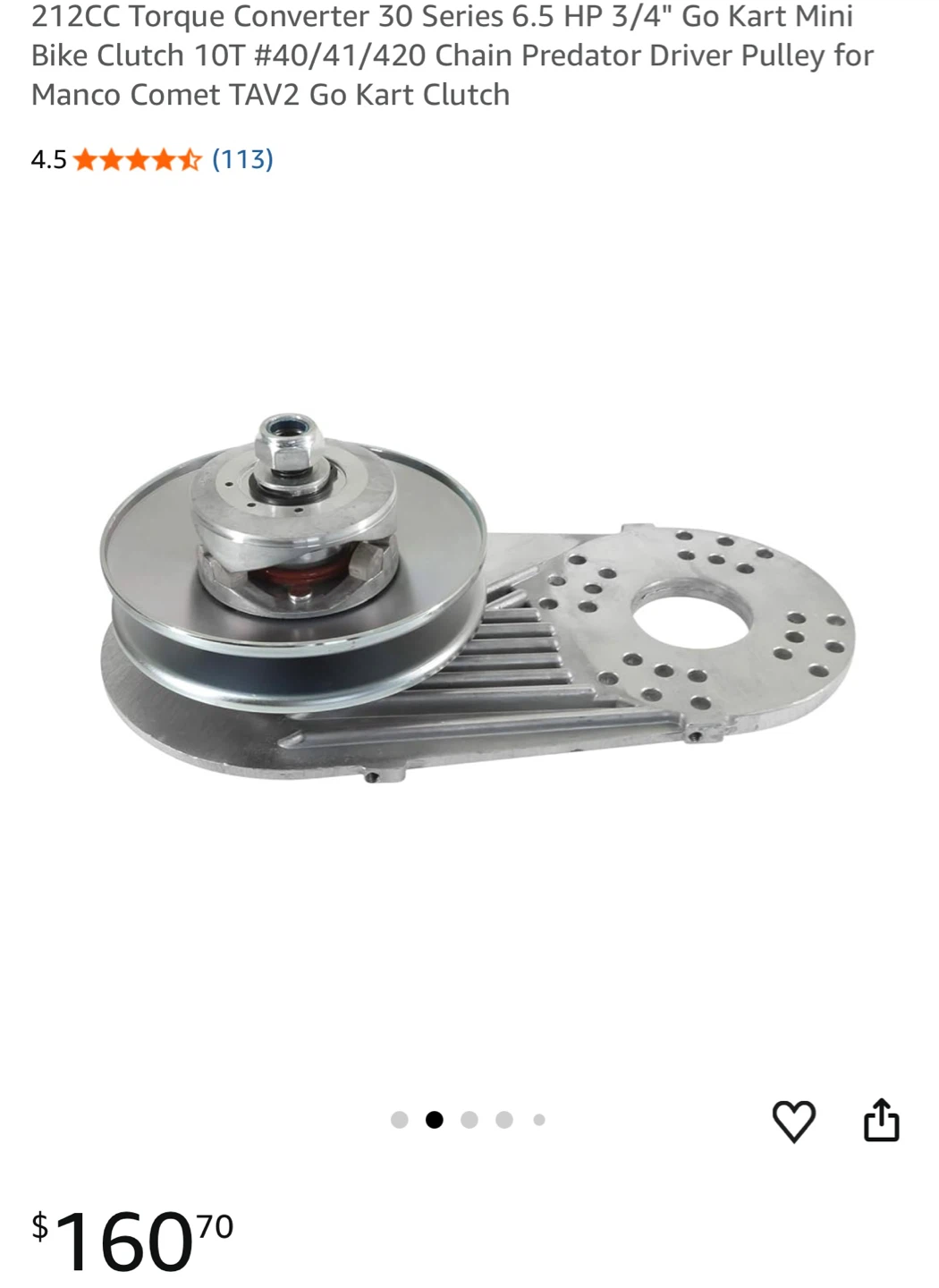 212CC Torque Converter Clutch 30 Series 6.5 HP 3/4" Go Kart - photo 2