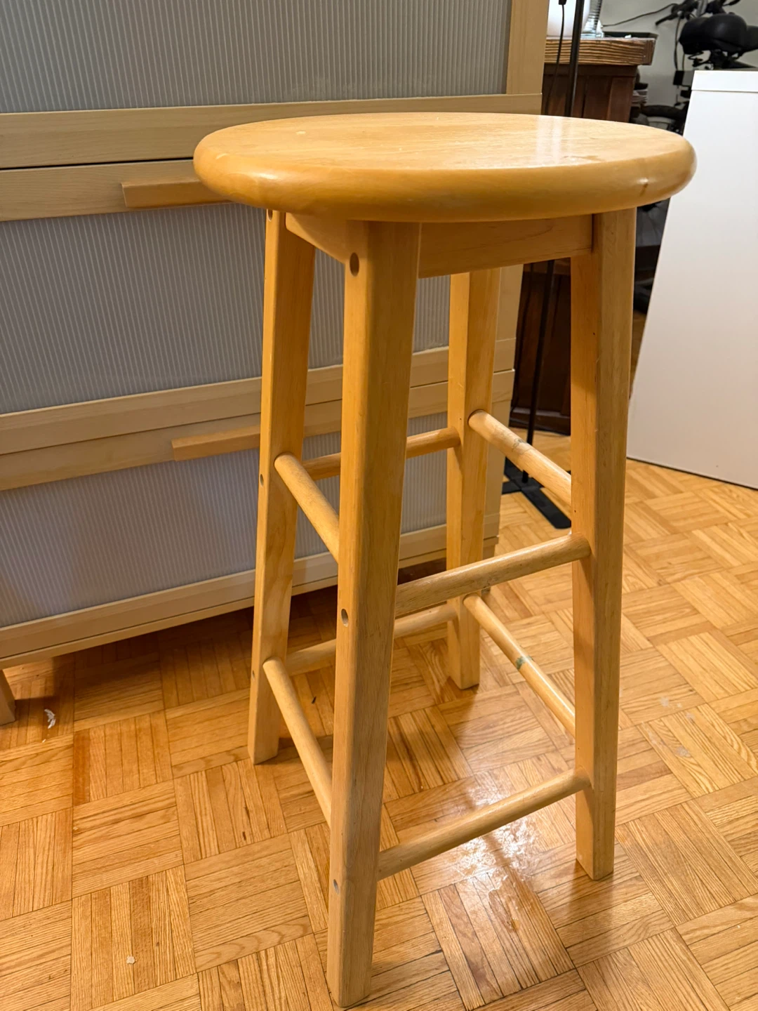 Wooden Bar Stool with plant - photo 4