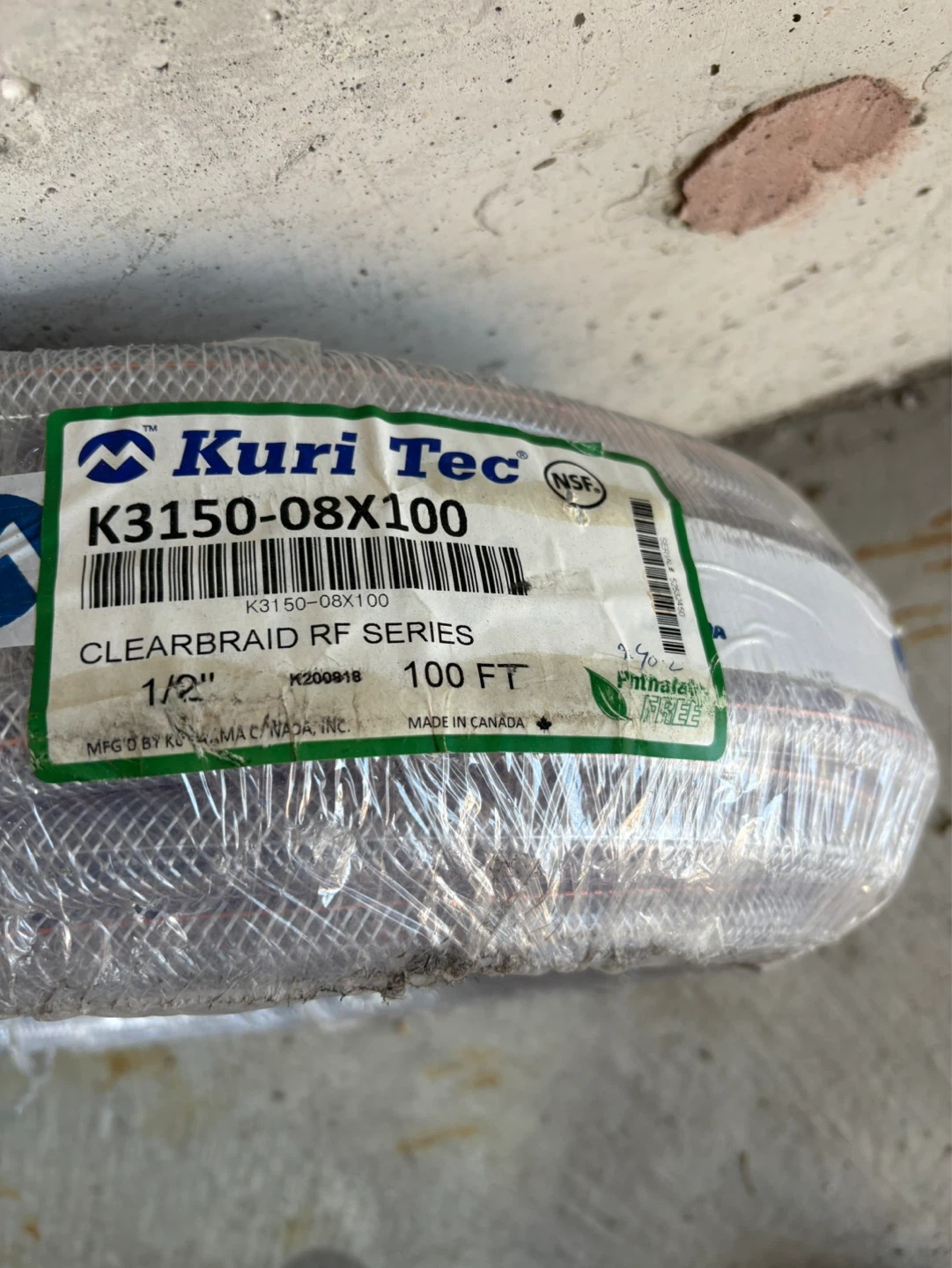 Heavy Duty Kuri Tec Clearbraid RF Series Hose – 1/2” x 100 FT