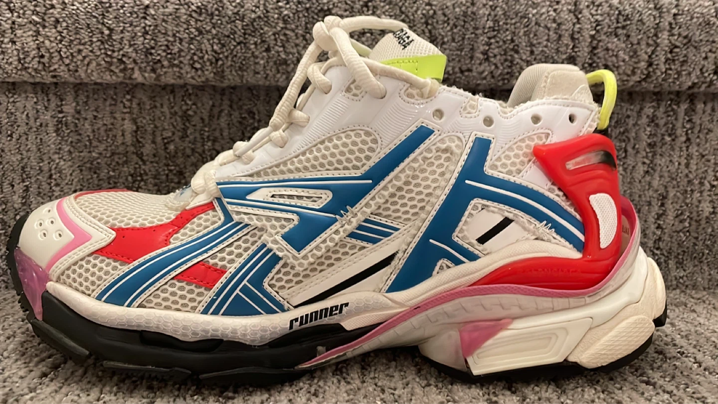 Balenciaga Runner Sneakers White Red Blue