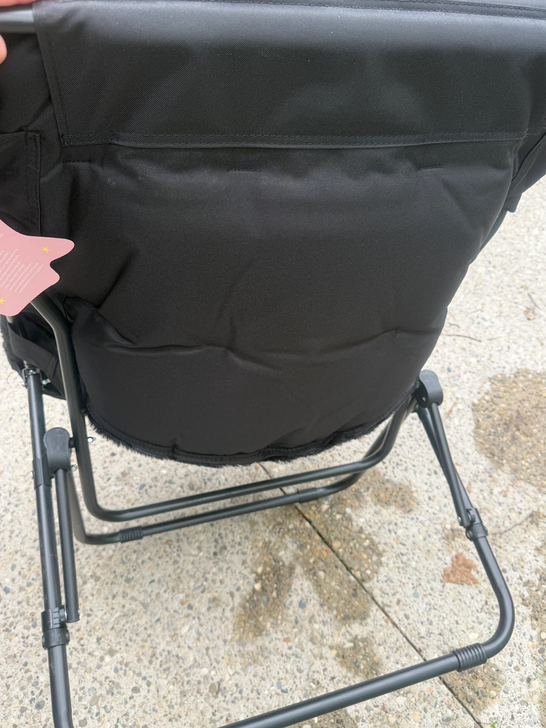 Black Plush Moon Chair - photo 3