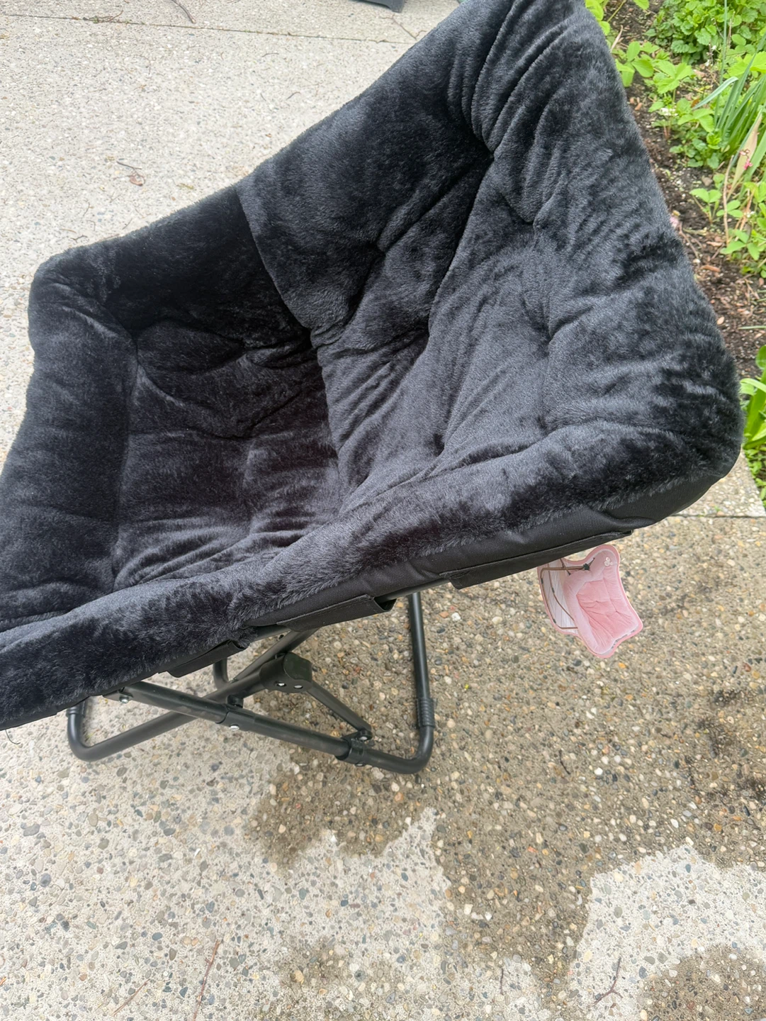 Black Plush Moon Chair - photo 2