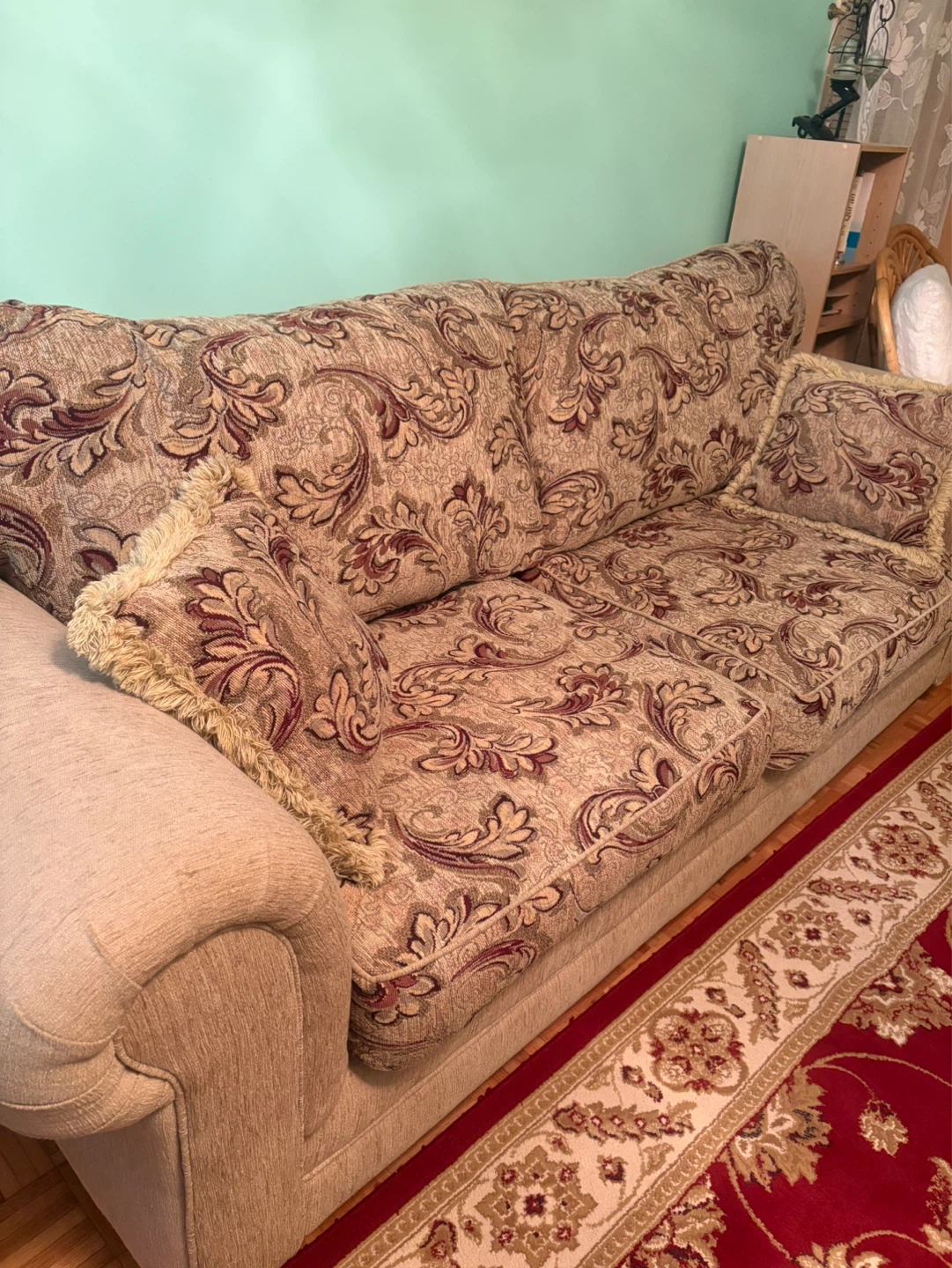 Floral Pattern Sofa and Armchair Set 3 Piece